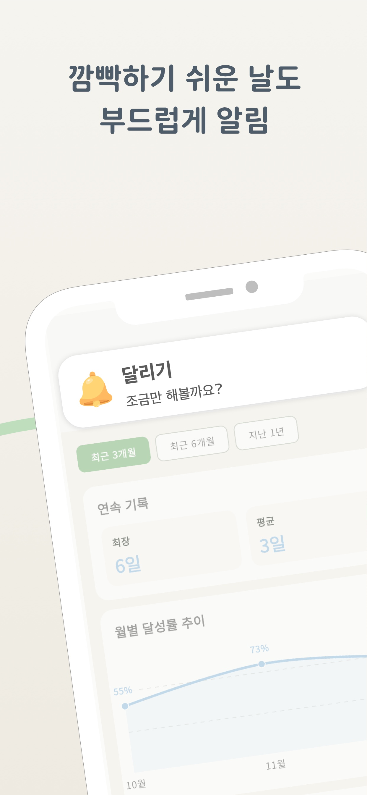 습관 시간을 알려주는 부드러운 알림
